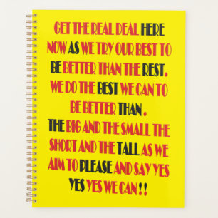 The real deal is here poster print type word art   planner