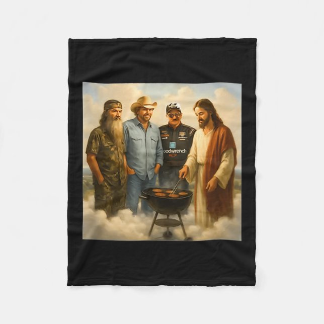 The Real Gang Meet Up In Heaven Phil Funny Meme Bb Fleece Blanket (Front)