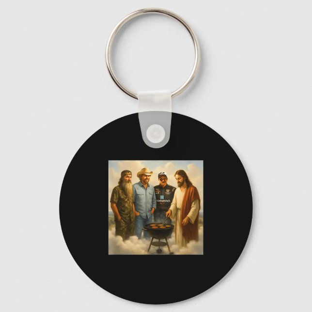 The Real Gang Meet Up In Heaven Phil Funny Meme Bb Key Ring (Front)