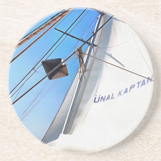 The Realist Adjusts The Sails Nautical Art Coaster (Front)