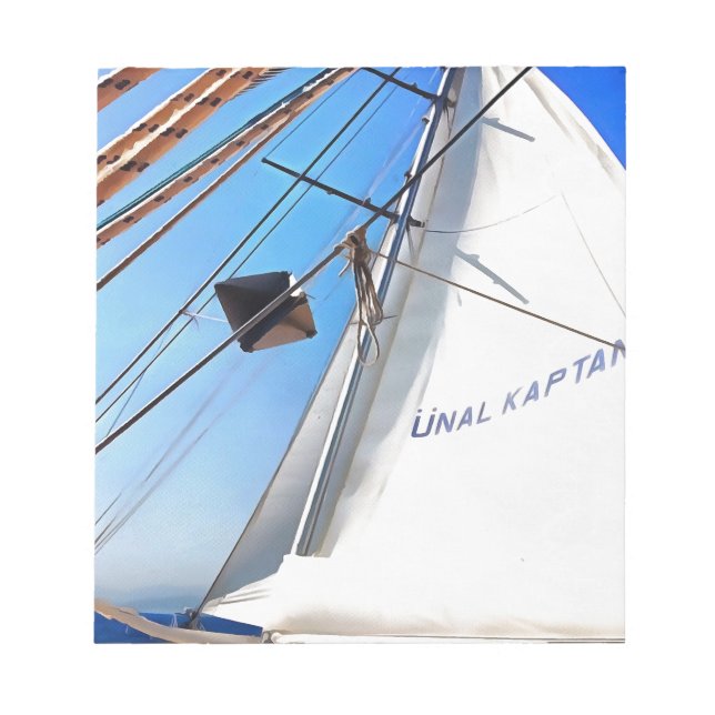 The Realist Adjusts The Sails Nautical Art Notepad (Front)