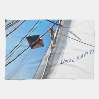 The Realist Adjusts The Sails Nautical Art Tea Towel