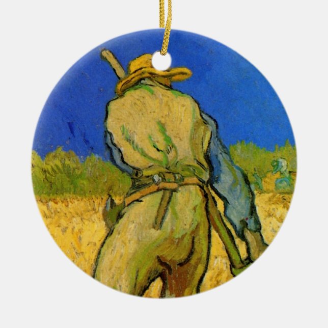 The Reaper (after Millet) by Vincent van Gogh Ceramic Tree Decoration (Front)