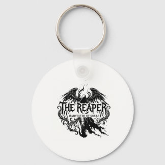 The Reaper Gothic Typography & Dark Angel Art Key Ring