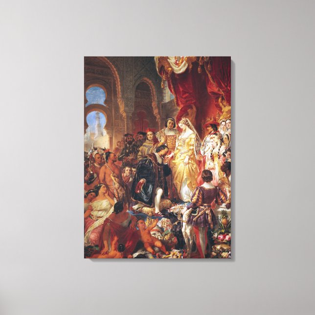 The Reception of Christopher Columbus Canvas Print (Front)