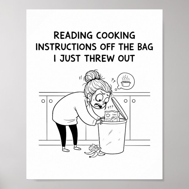 The Recipe Regret Minimalist Kitchen Comic Poster (Front)