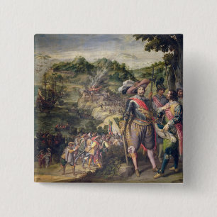 The Reconquest of St. Kitts, 1629 15 Cm Square Badge