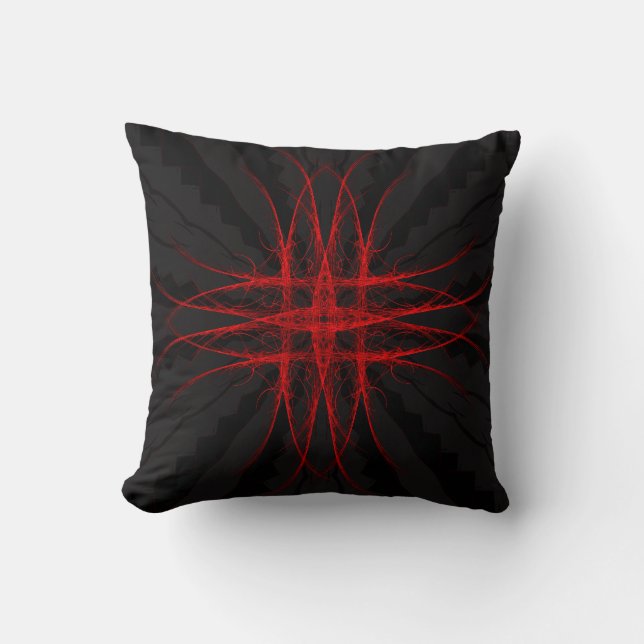 "The Red"  -Abstract Geometric Art Pillows (Front)