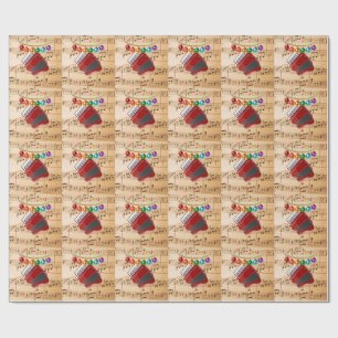 The Red Accordion, Christmas Design, Wrapping Paper