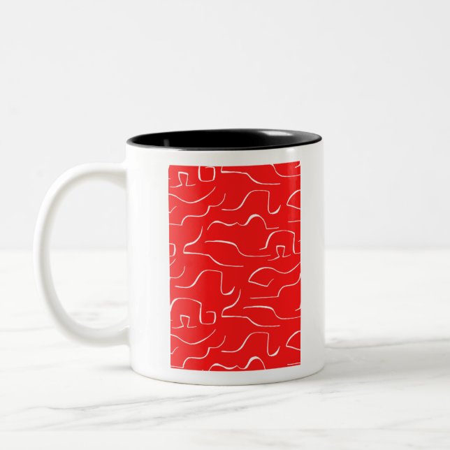 The red and white pattern. Two-Tone coffee mug (Left)