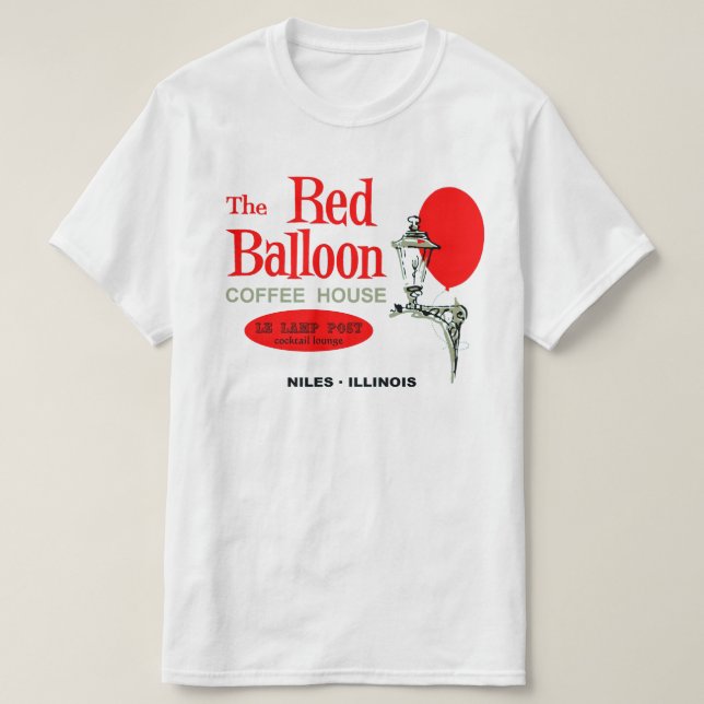 The Red Balloon Coffee House, Niles, Illinois T-Shirt (Design Front)