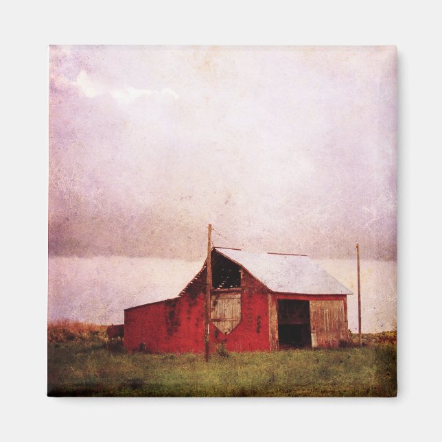 The Red Barn at Sunset Magnet (Front)
