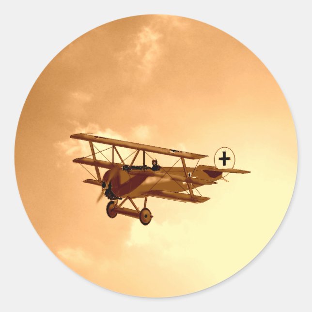 The Red Baron Classic Round Sticker (Front)