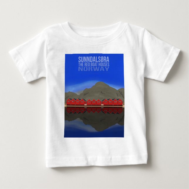 The Red Boat Houses Sunndalsøra Norway Baby T-Shirt (Front)
