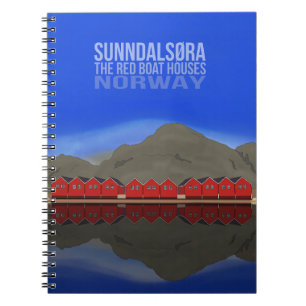 The Red Boat Houses Sunndalsøra Norway Canvas Prin Notebook