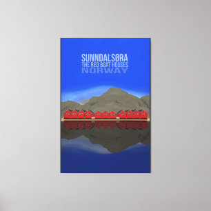 The Red Boat Houses Sunndalsøra Norway Canvas Print