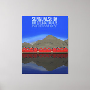 The Red Boat Houses Sunndalsøra Norway Canvas Print