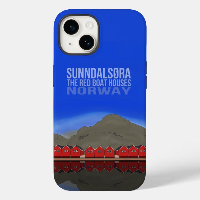 The Red Boat Houses Sunndalsøra Norway Case-Mate iPhone Case (Back)
