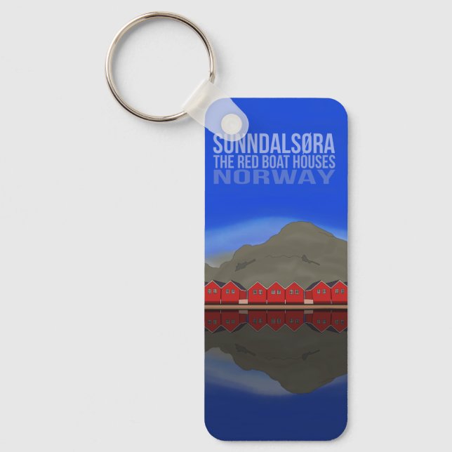 The Red Boat Houses Sunndalsøra Norway Key Ring (Front)