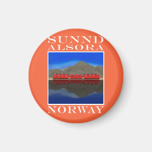 The Red Boat Houses Sunndalsøra Norway Magnet
