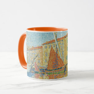 The Red Buoy by Paul Signac, Vintage Pointillism Mug