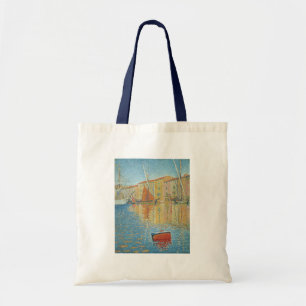 The Red Buoy by Paul Signac, Vintage Pointillism Tote Bag