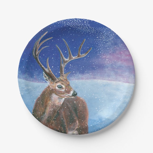 The red deer (Cervus elaphus)  Paper Plate (Front)