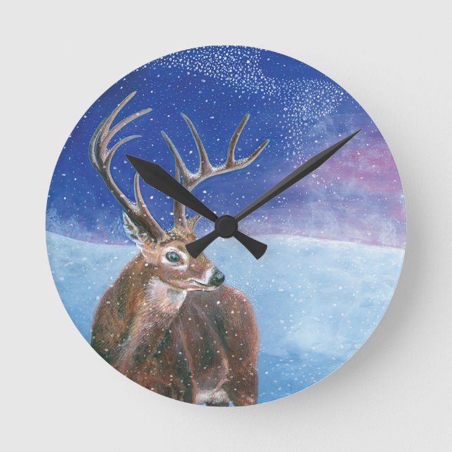 The red deer (Cervus elaphus) Round Clock (Front)