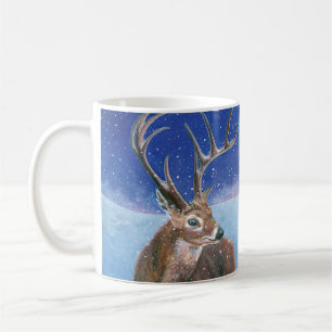 The red deer during Winter Coffee Mug
