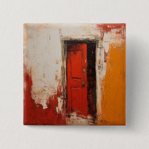 The Red Door 15 Cm Square Badge