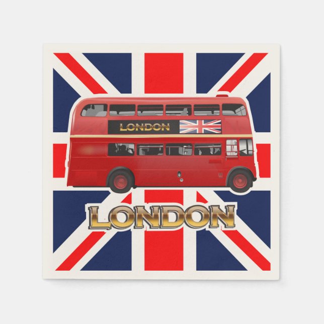 The Red Double-Decker London Bus Napkin (Front)
