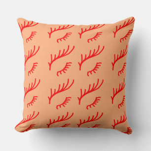 The Red Eyelashes in Peach Frame Design Pattern    Cushion