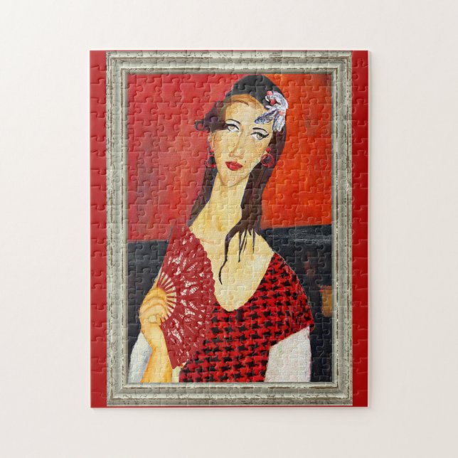 The Red Fan (based on Modigliani's painting) Jigsaw Puzzle (Vertical)