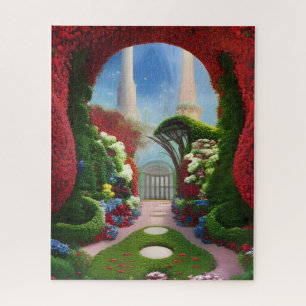 The Red Gardens Fantasy Digital Art     Jigsaw Puzzle