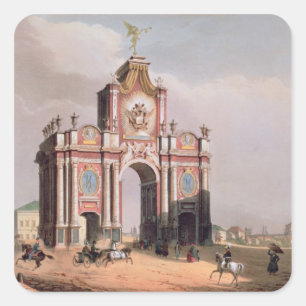 The Red Gate in Moscow Square Sticker
