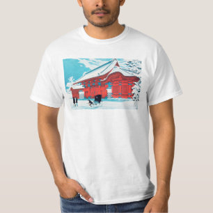 The Red Gate of Hongo in Snow by Hiroaki Takahashi T-Shirt