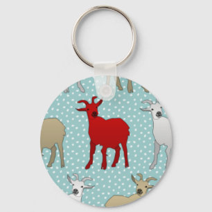 The Red Goat Key Ring