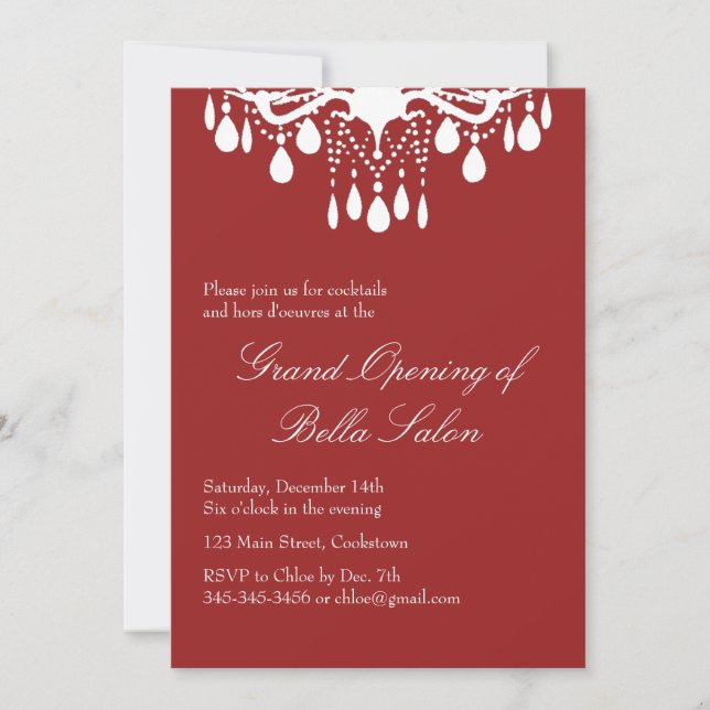 The Red Grand Opening Grand Ballroom Invitation (Front)