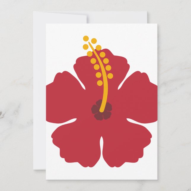 The Red Hibiscus Flower Holiday Card (Front)
