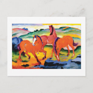 The Red Horses by Franz Marc Postcard