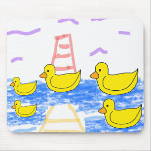 The Red Lighthouse and the Yellow Duck Pier Mouse Pad