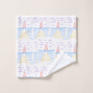 The Red Lighthouse and the Yellow Pier  Wash Cloth