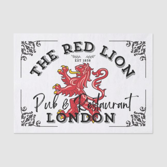 The Red Lion - Pub Sign Tissue Paper (Front)