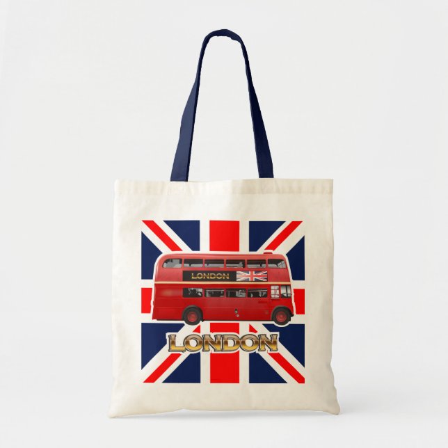 The Red London Double Decker Bus Tote Bag (Front)