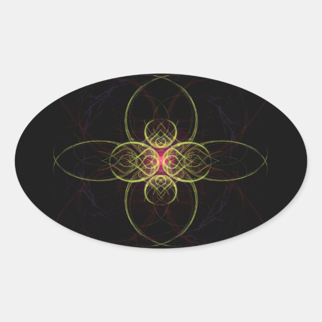 The Red Medallion By Alexandra Cook aka Linandara Oval Sticker (Front)