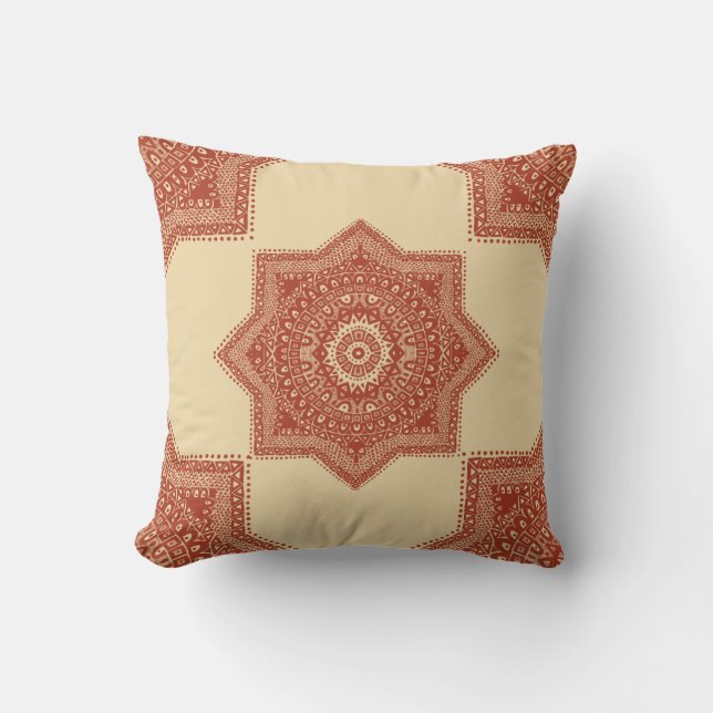 The Red Moroccan Pattern Cushion (Front)
