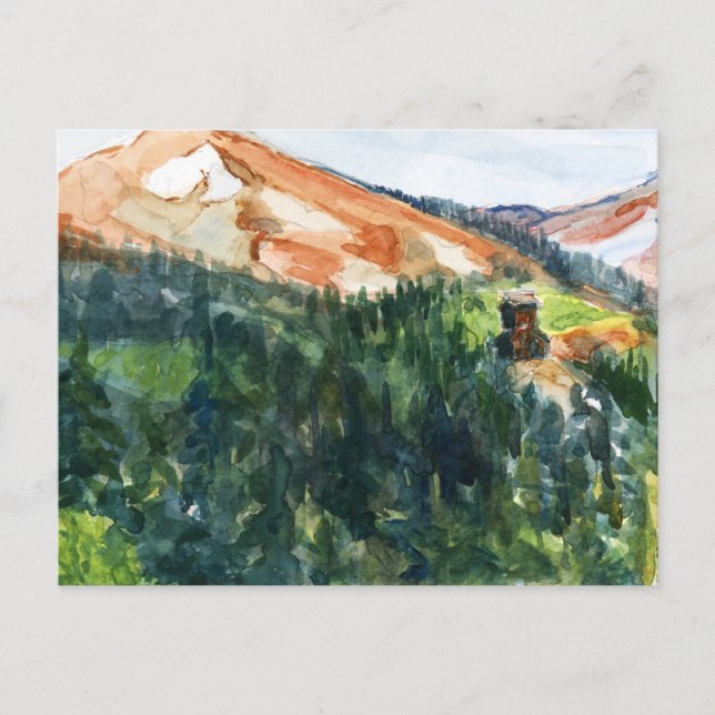 The Red Mountain Mining District Watercolor Postcard (Front)