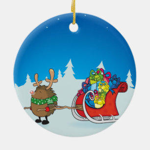 the red nosed hedgehog ceramic tree decoration