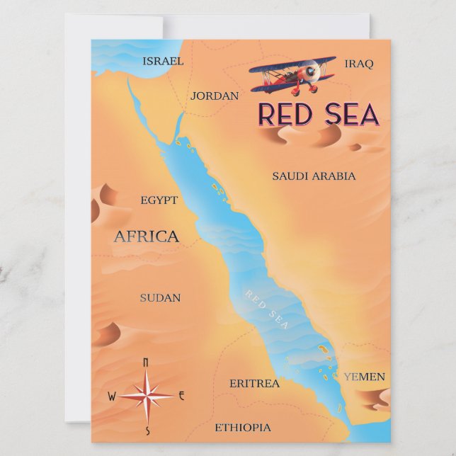 The Red Sea Travel Map Invitation (Front)