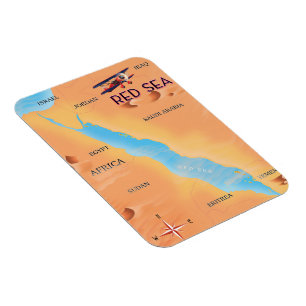 The Red Sea Travel Map Magnet